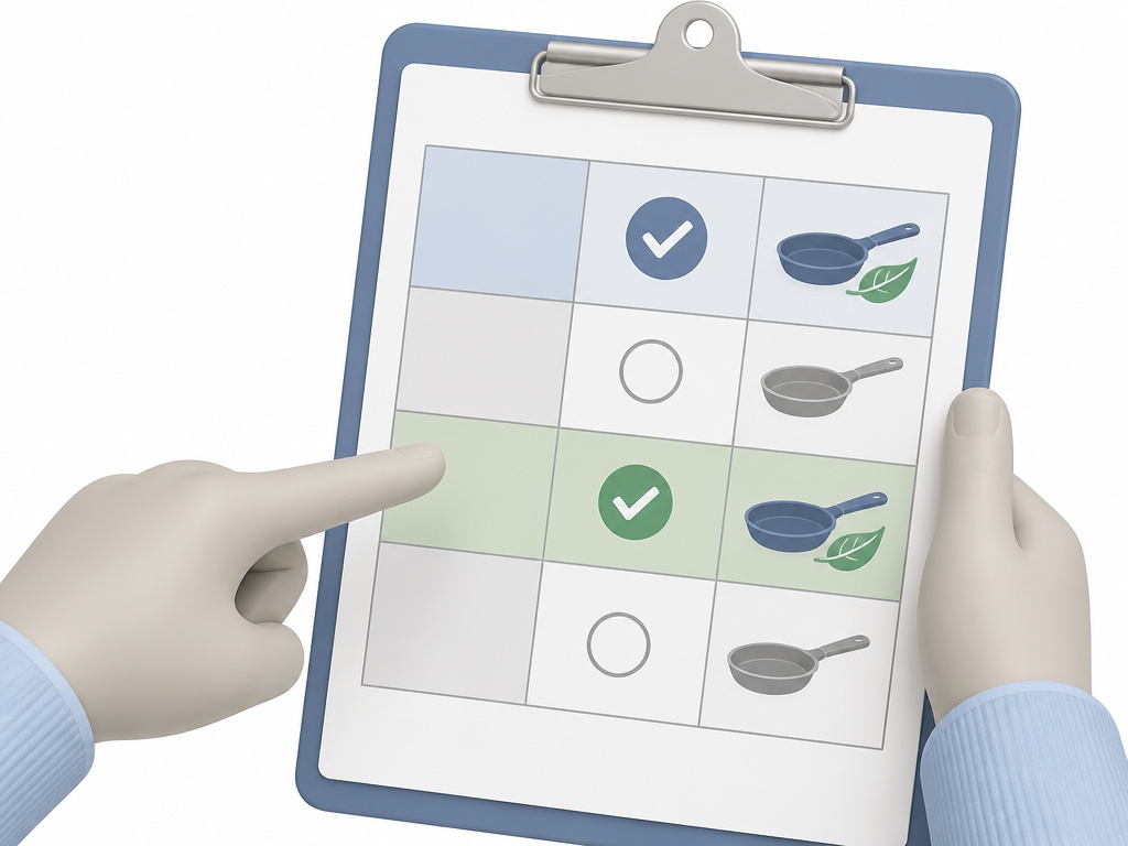 Decision matrix for choosing the safest PFAS-free nonstick cookware types